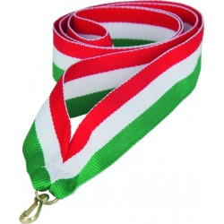 Wstążka do medalu - "Czerwona-biało-zielona" 22 mm - V2-R/W/GN