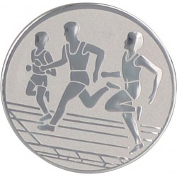 Emblemat samoprzylepny srebrny - lekkoatletyka / biegi - D1-A32/S