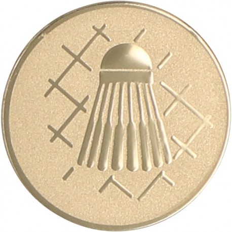 Emblemat samoprzylepny złoty - badminton - D2-A45