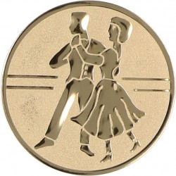 Emblemat samoprzylepny złoty - taniec towarzyski - D2-A24
