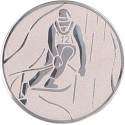 Emblemat samoprzylepny srebrny - narciarstwo alpejskie - D1-A93/S