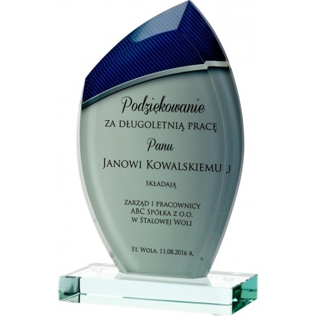 Trofeum szklane z etui G010